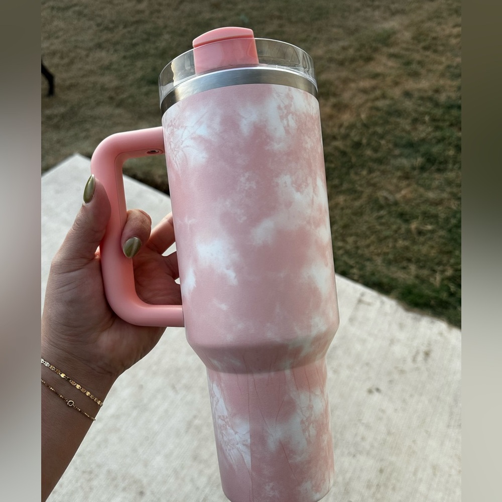 Pink STANLEY cup with handle